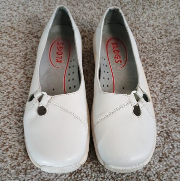 Women’s White Leather Klogs Comfort Slip Resistant Size 6 M - Picture 9 of 16